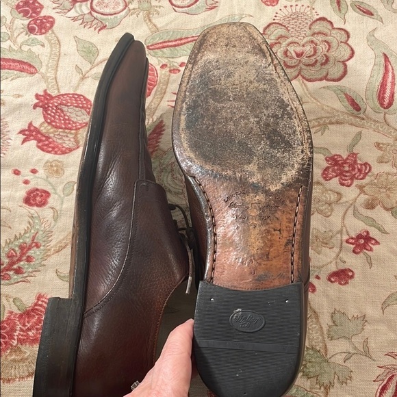 Salvatore Ferragamo Brown Pebble Leather Lace Up Sleek Square Oxfords Shoes main image 4